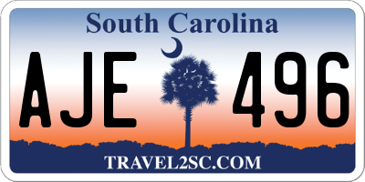 SC license plate AJE496