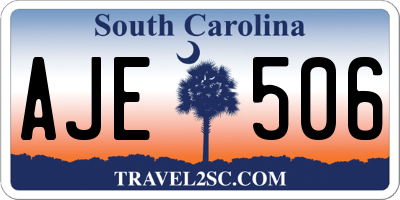 SC license plate AJE506
