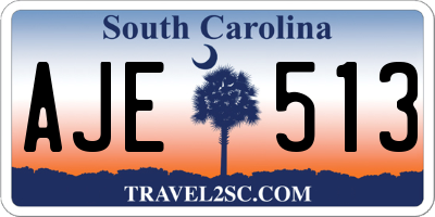 SC license plate AJE513