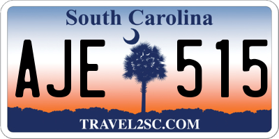 SC license plate AJE515