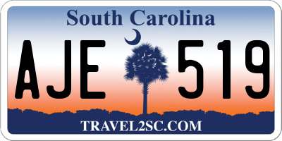 SC license plate AJE519