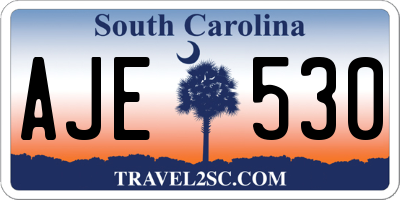SC license plate AJE530