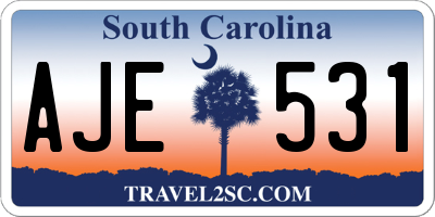 SC license plate AJE531