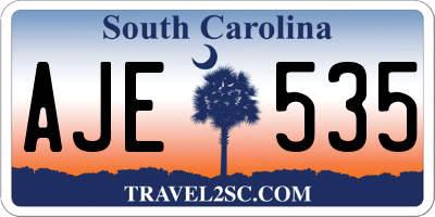 SC license plate AJE535