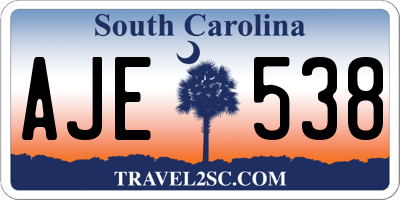 SC license plate AJE538