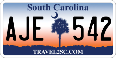SC license plate AJE542