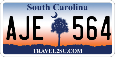 SC license plate AJE564