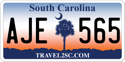 SC license plate AJE565