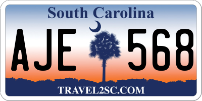 SC license plate AJE568