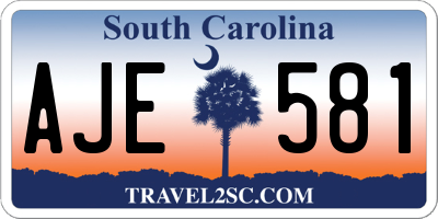 SC license plate AJE581