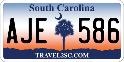 SC license plate AJE586