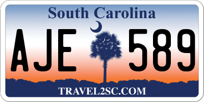 SC license plate AJE589