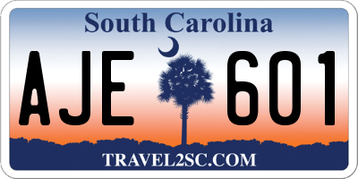SC license plate AJE601