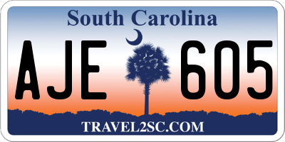 SC license plate AJE605