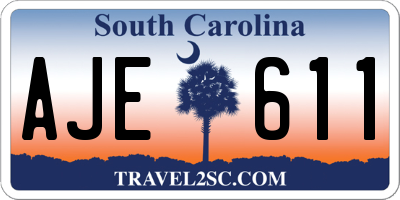 SC license plate AJE611