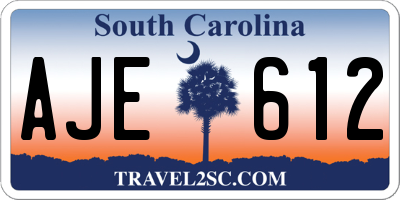 SC license plate AJE612