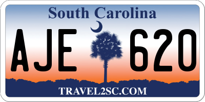 SC license plate AJE620