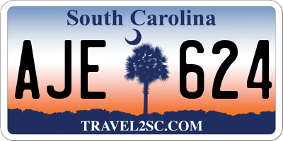 SC license plate AJE624