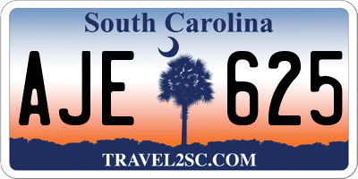 SC license plate AJE625