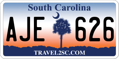 SC license plate AJE626