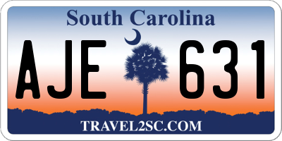 SC license plate AJE631