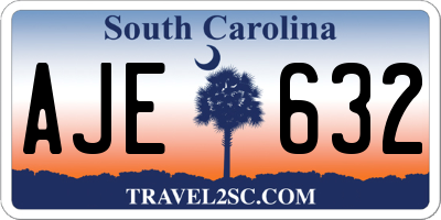 SC license plate AJE632
