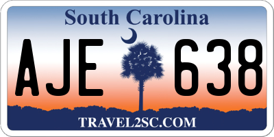 SC license plate AJE638