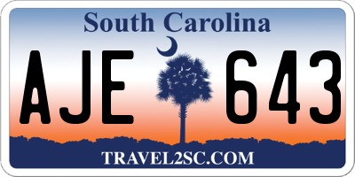 SC license plate AJE643