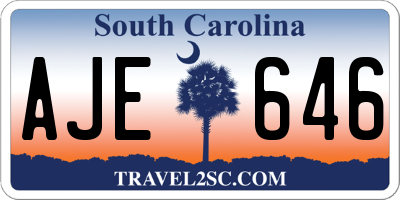 SC license plate AJE646