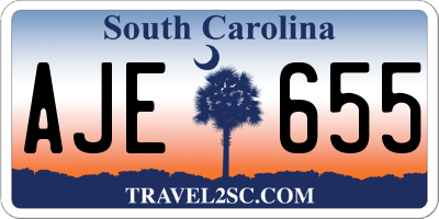 SC license plate AJE655