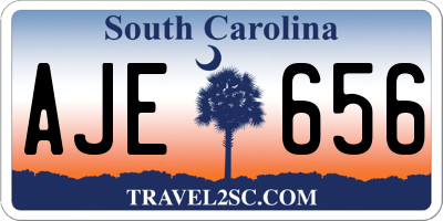 SC license plate AJE656