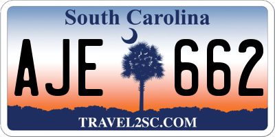 SC license plate AJE662