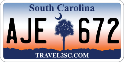SC license plate AJE672