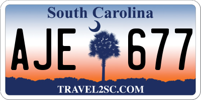 SC license plate AJE677