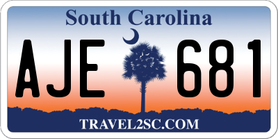 SC license plate AJE681