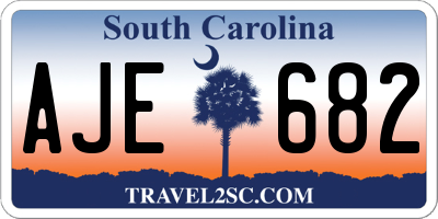 SC license plate AJE682