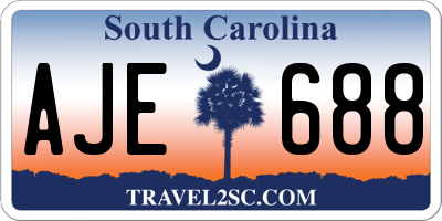 SC license plate AJE688