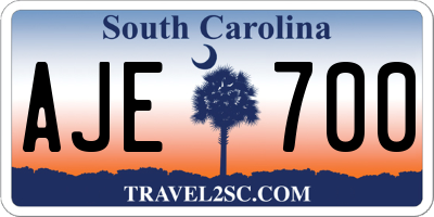 SC license plate AJE700