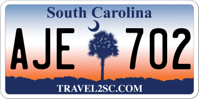 SC license plate AJE702