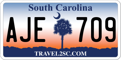 SC license plate AJE709