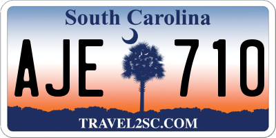 SC license plate AJE710