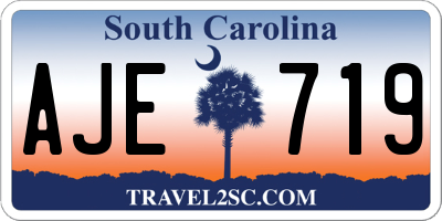SC license plate AJE719