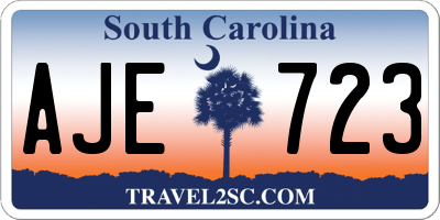 SC license plate AJE723