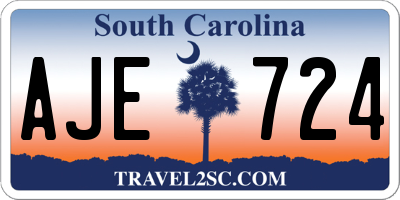 SC license plate AJE724