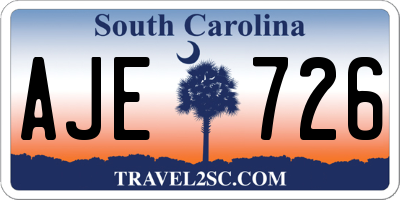 SC license plate AJE726