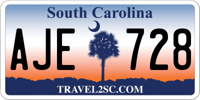 SC license plate AJE728