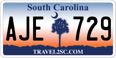 SC license plate AJE729