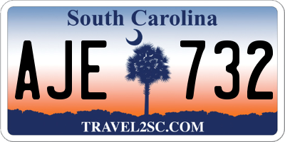 SC license plate AJE732