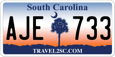 SC license plate AJE733