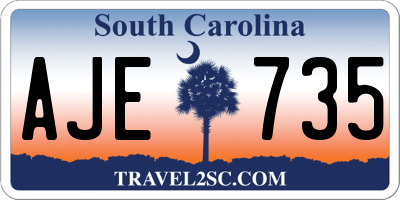 SC license plate AJE735